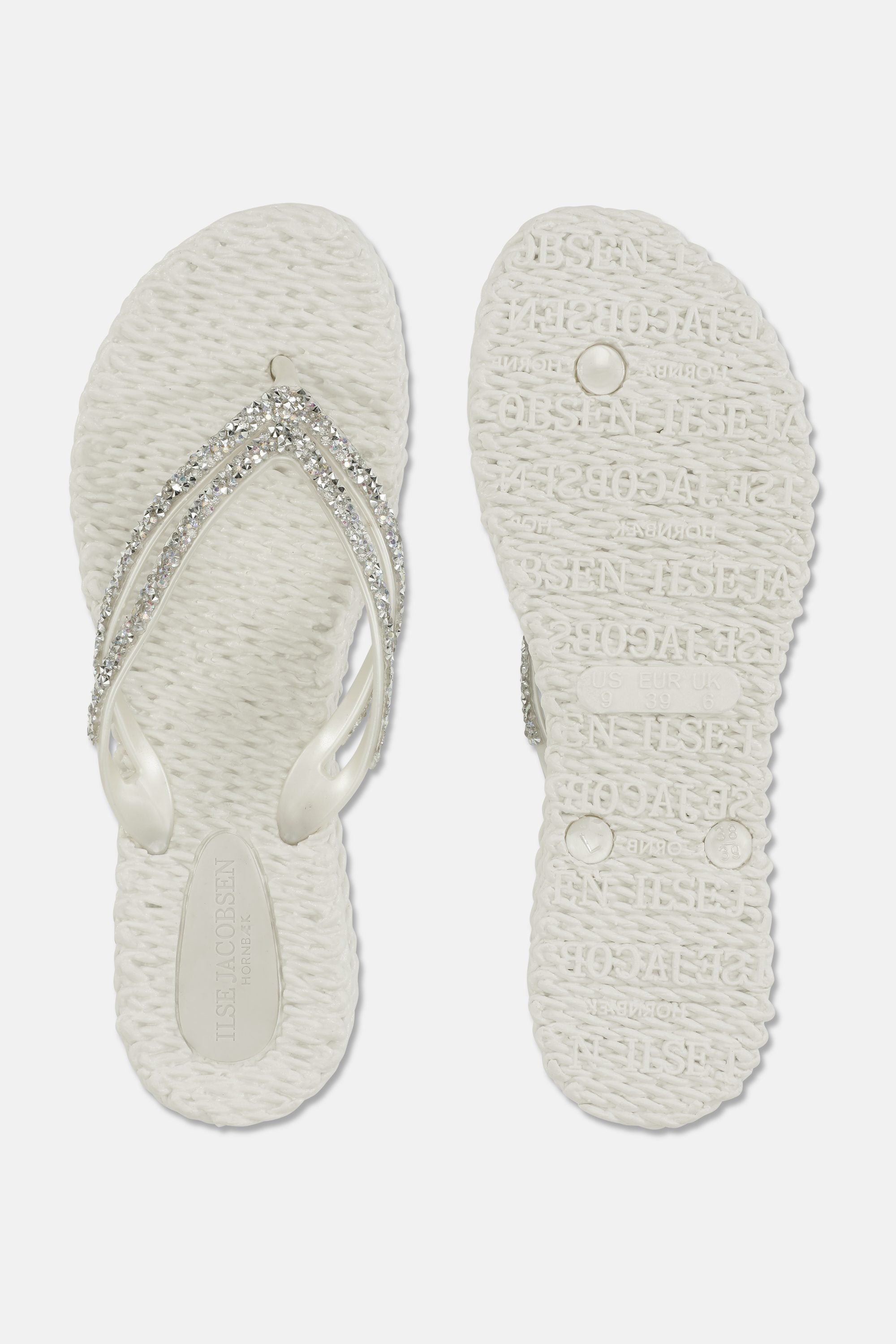 Platform Flip-flops Glitter Stones - Creme